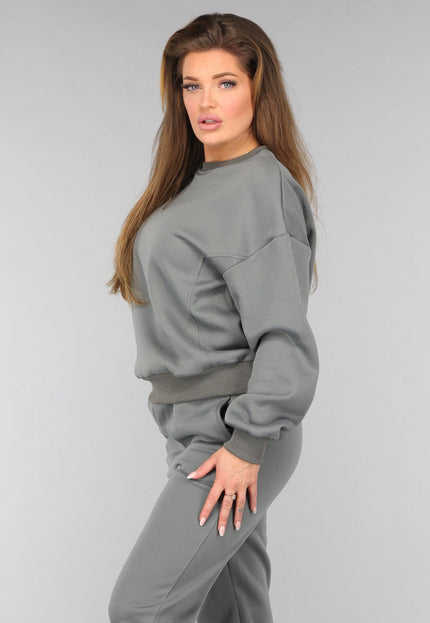 SALE30 Donkergrijze Fleece Lounge Set