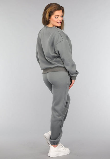 SALE30 Donkergrijze Fleece Lounge Set