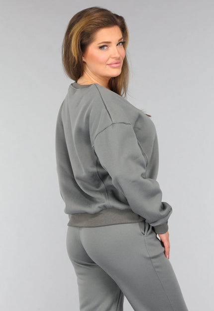 SALE30 Donkergrijze Fleece Lounge Set