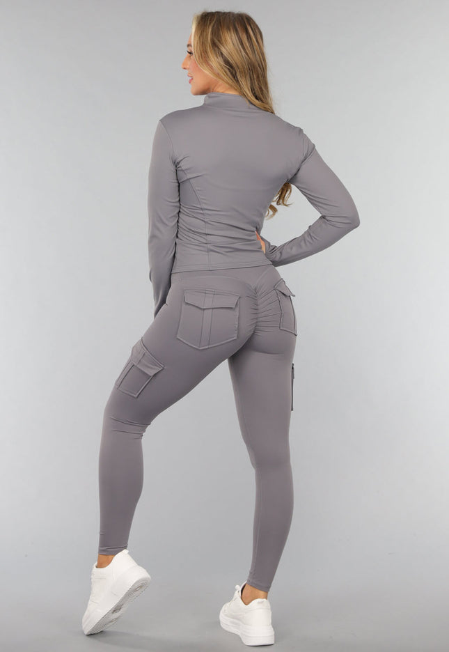 SALE30 Donkergrijze Gymset met Scrunch