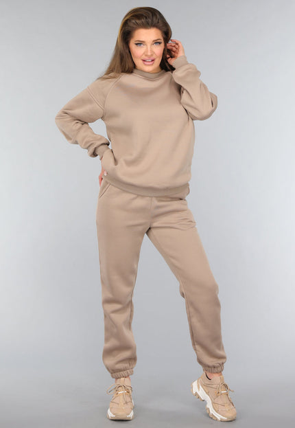 SALE30 Fleece Jogger Set in Camel