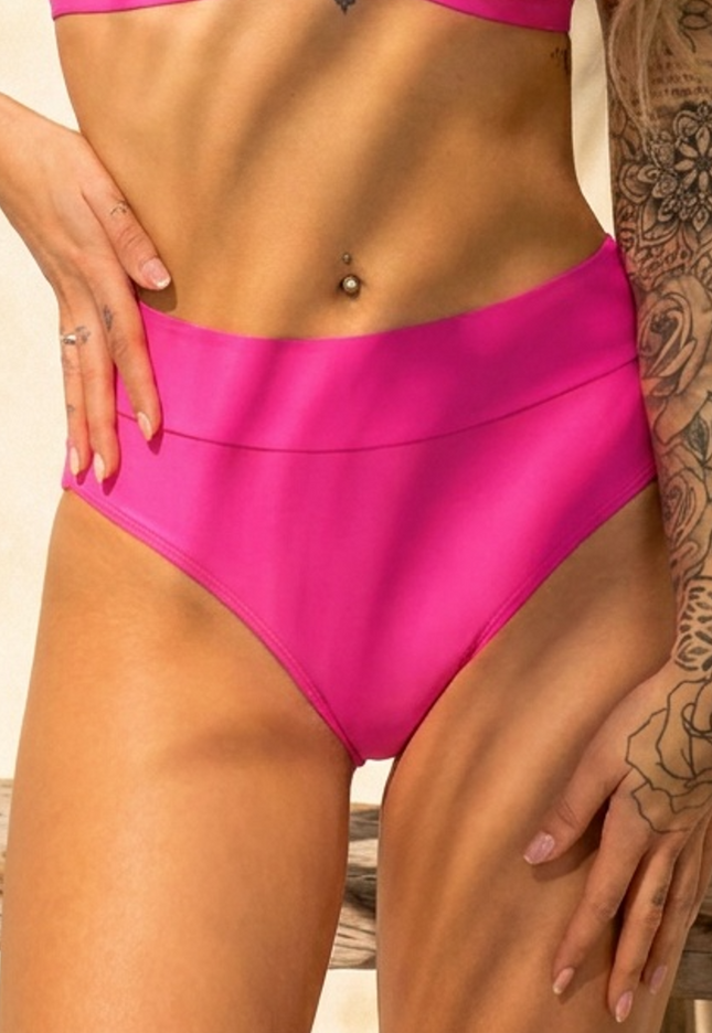 SALE30 Fuchsia Bikinislip met Hoge Taille