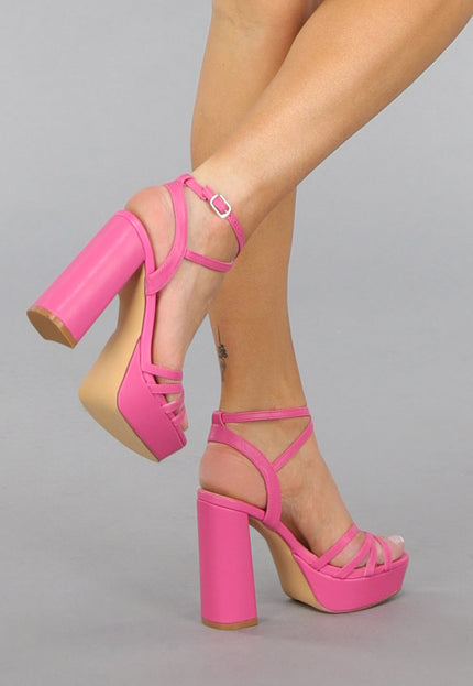SALE30 Fuchsia Sandaletten met Straps