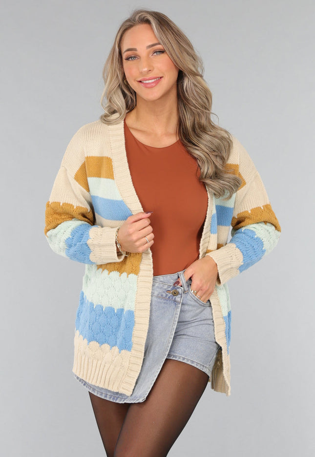 SALE30 Gebreid Multicolor Cardigan Vest