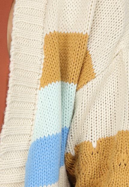 SALE30 Gebreid Multicolor Cardigan Vest