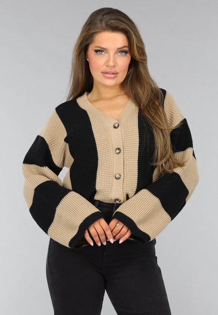 SALE30 Gebreide Cardigan met Streep Patroon