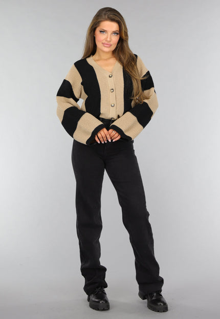 SALE30 Gebreide Cardigan met Streep Patroon