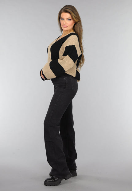 SALE30 Gebreide Cardigan met Streep Patroon