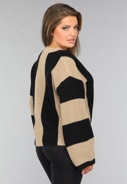 SALE30 Gebreide Cardigan met Streep Patroon