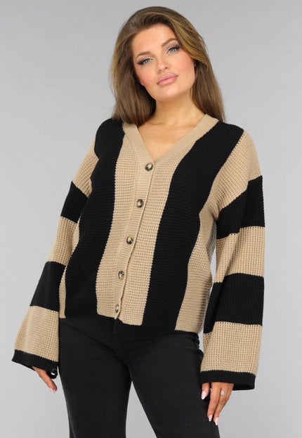 SALE30 Gebreide Cardigan met Streep Patroon