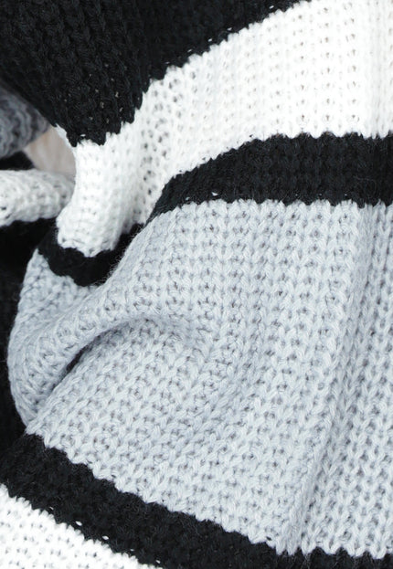 SALE30 Gebreide Gestreepte One Shoulder Trui