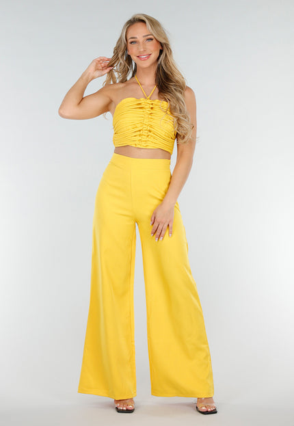 SALE30 Gele Halter Set met Wijde Broek