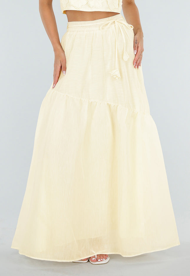 SALE30 Gele Maxi Rok met Strikceintuur