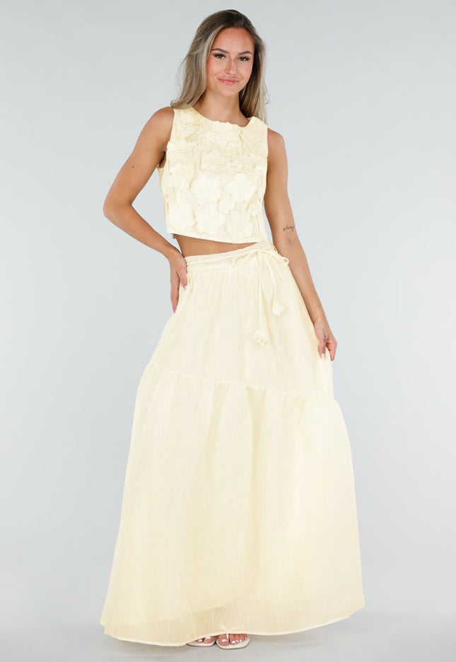 SALE30 Gele Maxi Rok met Strikceintuur