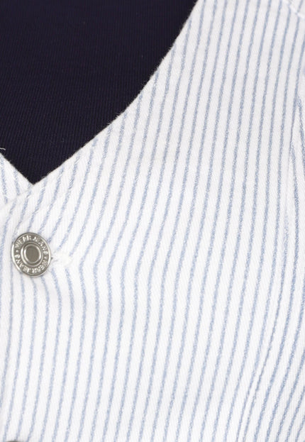 SALE30 Gestreepte Gilet Top met Knopen