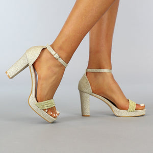 SALE30 Gouden Glam Sandaletten met Strass