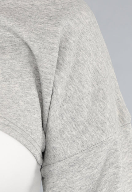 SALE30 Grijze Cropped Trui met Overslag Look