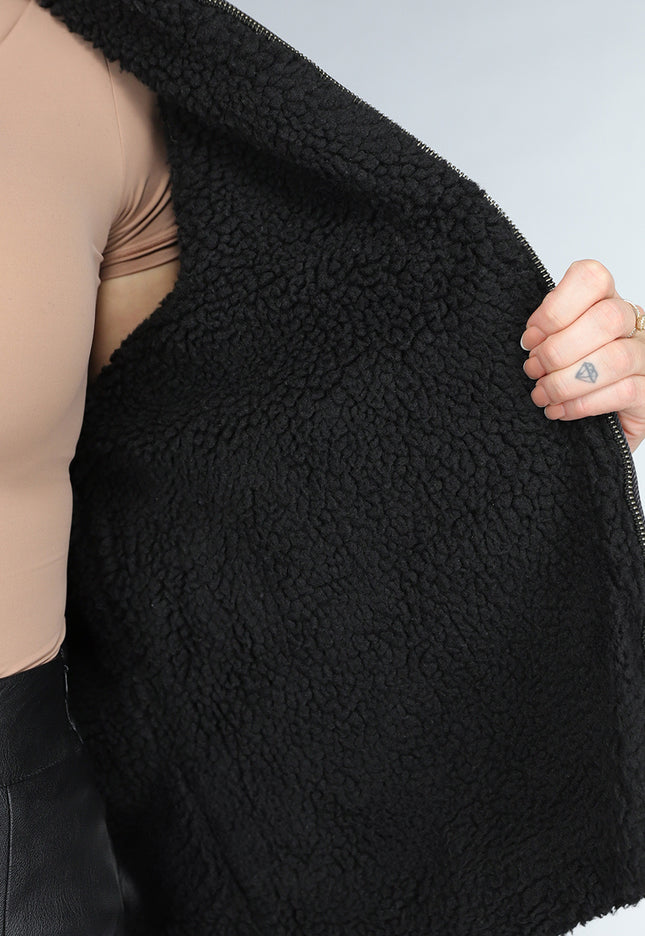 SALE30 Grijze Denim Teddy Tussenjas