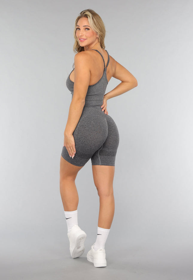 SALE30 Grijze Fitness Set met Korte Broek