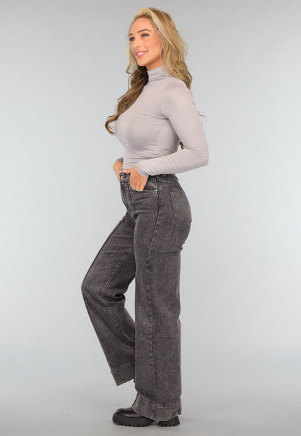 SALE30 Grijze Lange Mouwen Top met Turtleneck