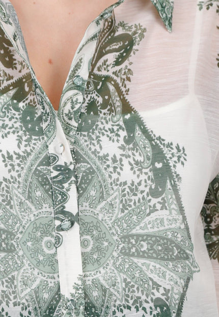 SALE30 Groene Blouse met Paisley Print