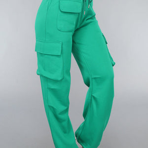 SALE30 Groene Cargo Jogger met Stretch