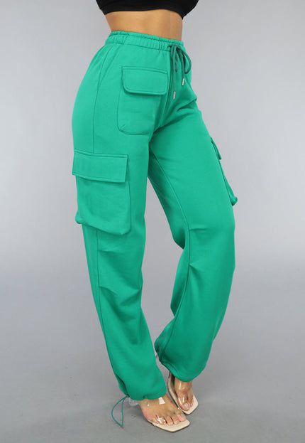 SALE30 Groene Cargo Jogger met Stretch