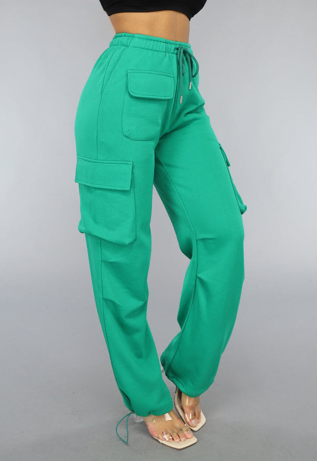 SALE30 Groene Cargo Jogger met Stretch