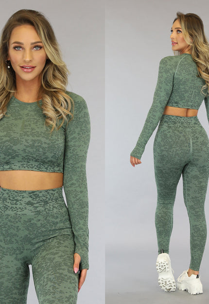 SALE30 Groene Gemêleerde Sporttop