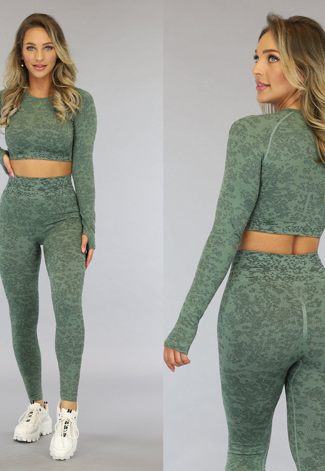 SALE30 Groene Gemêleerde Sporttop