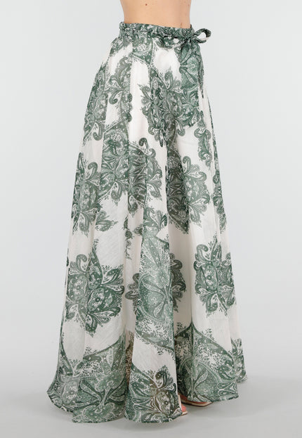 SALE30 Groene Maxi Rok met Print