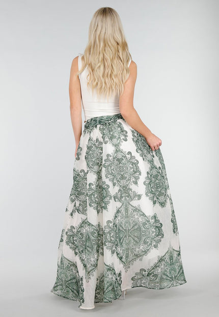 SALE30 Groene Maxi Rok met Print