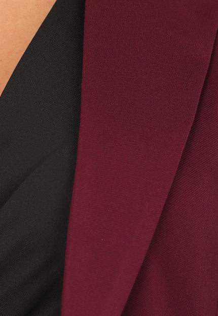 SALE30 Halflange Burgundy Blazer met Stretch