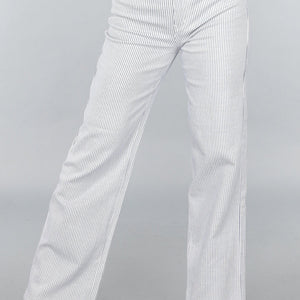SALE30 High Rise Straight Leg Jeans met Streeppatroon