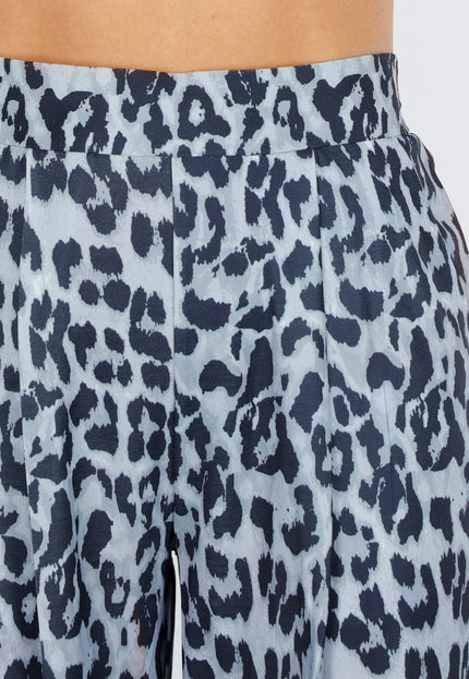 SALE30 High Waist Leopard Print Broek met Linnenlook