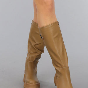 SALE30 Hoge Camel Laarzen met Zilveren Details