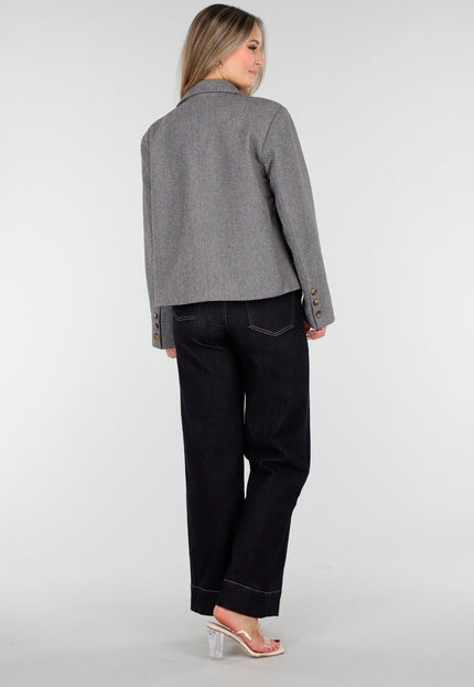 SALE30 Hoge Taille Jeans in Donkerblauw Stretch Denim