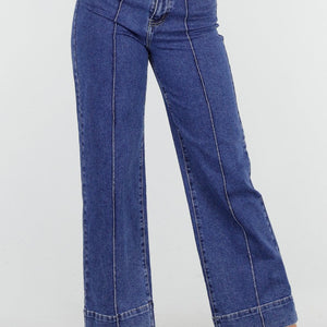 SALE30 Hoge Taille Jeans met Rechte Pijpen