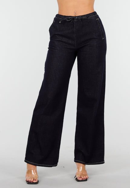 SALE30 Hoge Taille Stretch Jeans met Elastische Band