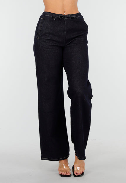 SALE30 Hoge Taille Stretch Jeans met Elastische Band