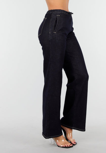 SALE30 Hoge Taille Stretch Jeans met Elastische Band