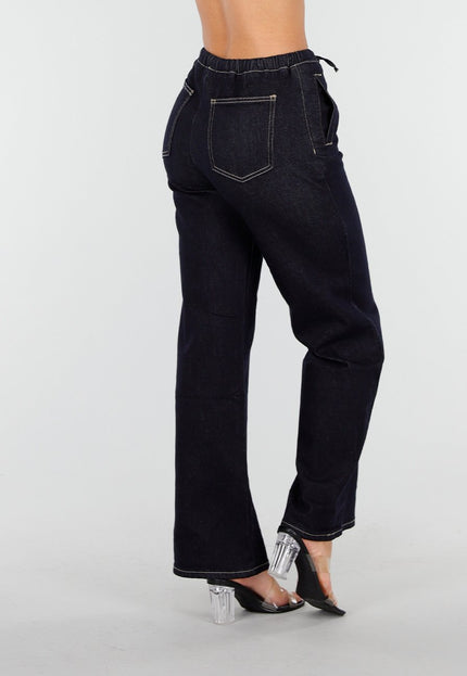 SALE30 Hoge Taille Stretch Jeans met Elastische Band