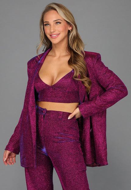 SALE30 Holografische Oversized Glitter Blazer