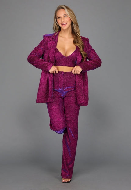 SALE30 Holografische Oversized Glitter Blazer