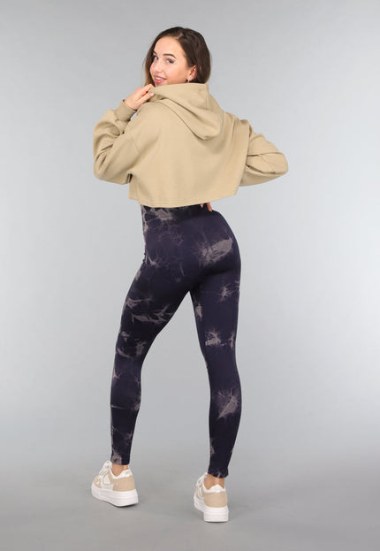 SALE30 Khaki Cropped Sweater met Capuchon