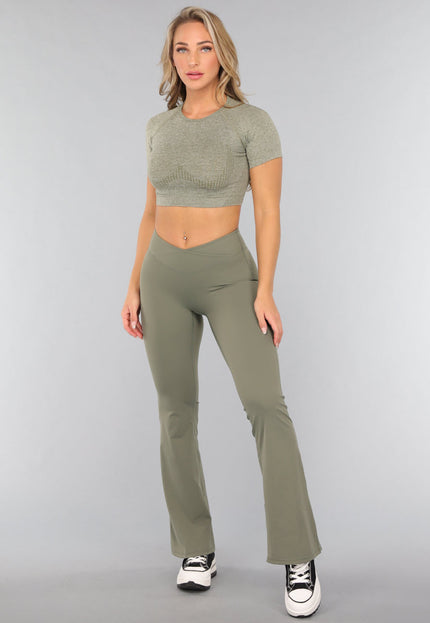 SALE30 Khaki Short Sleeve Sporttop