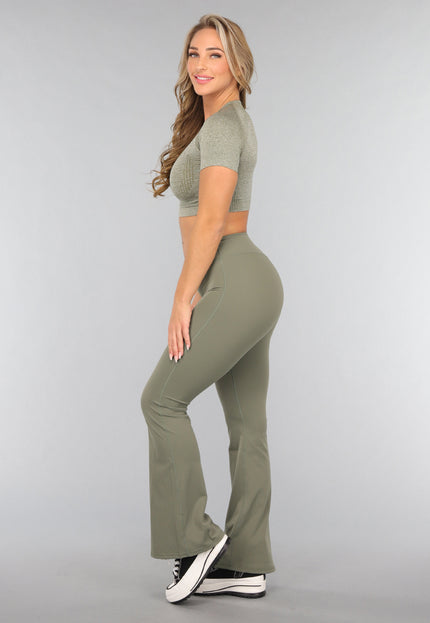 SALE30 Khaki Short Sleeve Sporttop