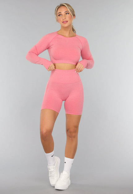 SALE30 Koraal Kleurige Sporttop met Duimgaten
