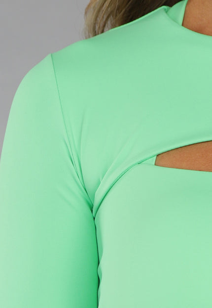 SALE30 Kort Sportief Mintgroene Bolero met Ronde Hals