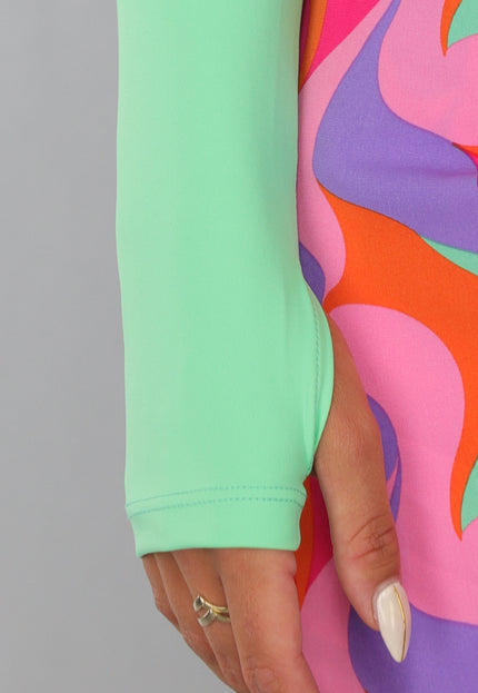 SALE30 Kort Sportief Mintgroene Bolero met Ronde Hals
